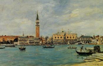尤金 佈丹 Venice, the Campanile, the Ducal Palace and the Piazzetta 尤金 佈丹 Venice, the Campanile, the Ducal Palace and the Piazzetta